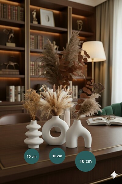 muffag 10 CM - Vază din ipsos realizată manual, din 3 piese - poate avea bule...