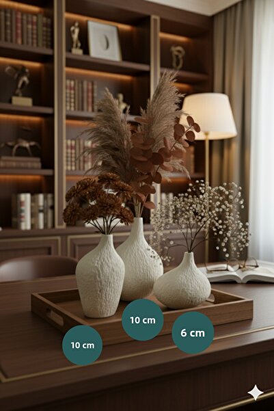 muffag 10 CM - Vază din ipsos realizată manual, din 3 piese - poate avea bule...