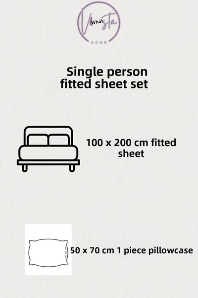 Vivesta Home Single Fitted Sheet Set 100×200 + 50×70 Pillowcase – Soft, Durable Fabric