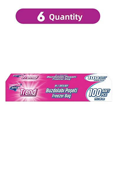 Parex حقيبة ثلاجة تريند متوسطة الحجم 100 قطعة 24 × 38 سم عبوة من ستة قطع