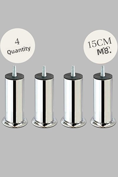 MH MiniHediye Furniture Base Seat Bed Sofa Bed Sofa Bed Upgrade Leg Fine Thread M8 Chrome Metal Legs 15 cm 4 Pieces