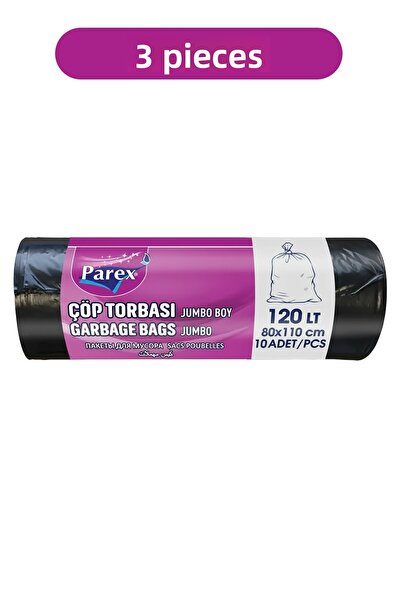 Parex Professional 10-Pack Garbage Bags Jumbo Size 80 X 110 cm Triple Pack