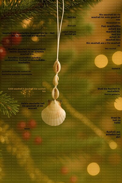 Seashell Rio زينة شجرة عيد الميلاد من البكتين و3 قطع من قشرة الكاوري |   1 قطعة |   قطعة ديكور طبيعية مصنوعة يدويًا