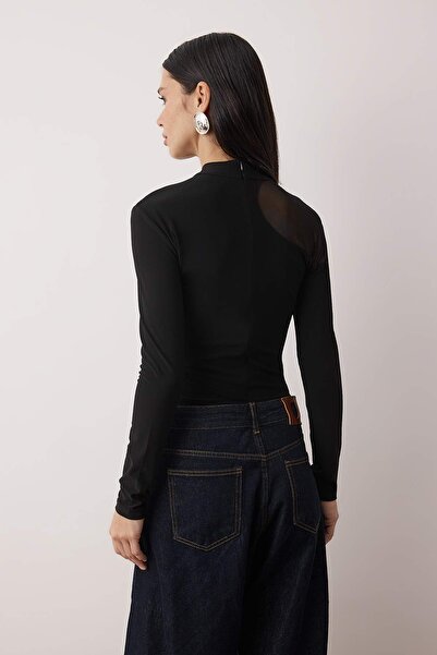 Trendyol Collection Чорний прозорий детальний корпус Orme Tul Body TPRAW24BD00011