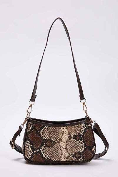 TRENDYOL SHOES Mehrfarbige Mini-City-Umhängetasche für Damen mit Schlangenmuster TAKAW26OC00034