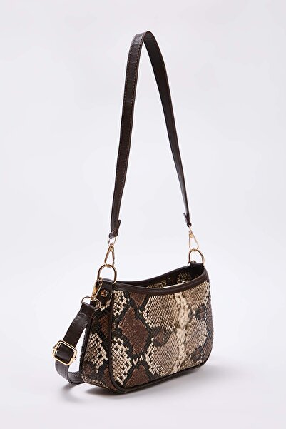 TRENDYOL SHOES Mehrfarbige Mini-City-Umhängetasche für Damen mit Schlangenmuster TAKAW26OC00034