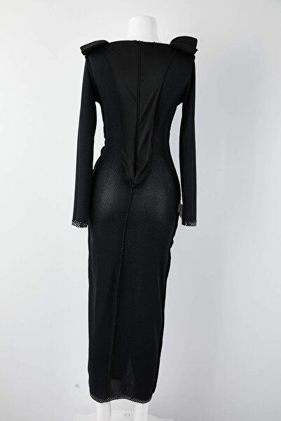 Trendyol Collection Gray Bodycon Sequin Midi Unlined Party Dress Tpraw26El00123