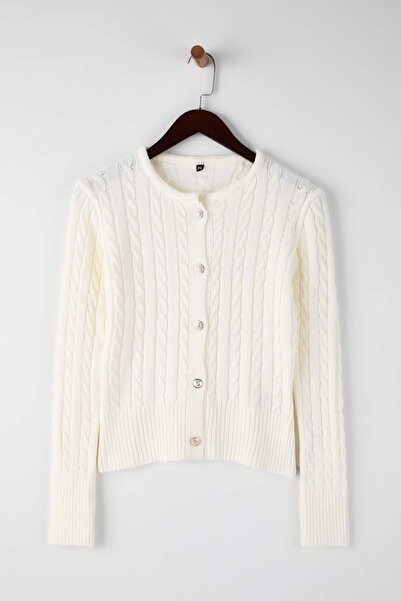 Trendyol Collection Navy Blue-Ecru 2-Piece Fitted/Bodycon Double Pack Knitwear Cardigan Twoaw26Hi00218