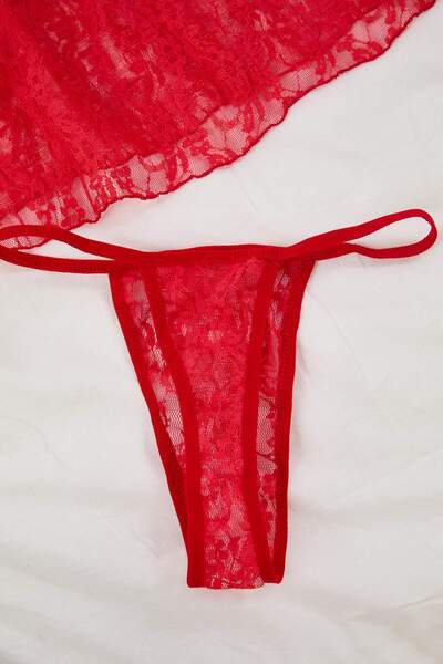 Trendyol Collection Red Lace Panty Babydoll/Fantasy Nightgown Thmaw26Ll00021