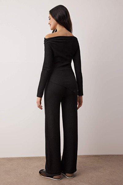 Trendyol Collection Black Knitted Bottom - Top Set Twoaw26Au00141