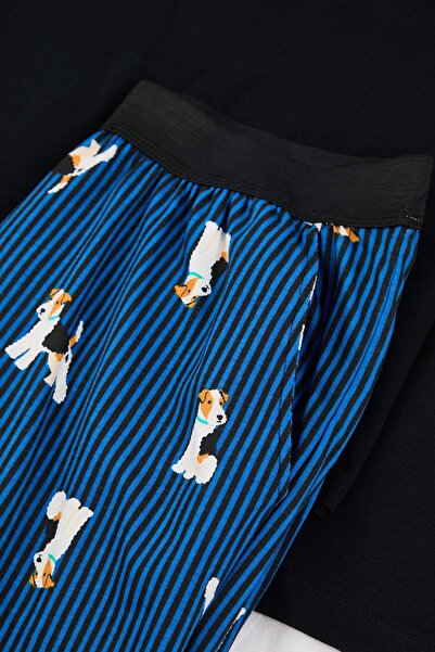 Trendyol Collection Black Regular Animal Homewear Pajama Set Tmnaw26Pt00063