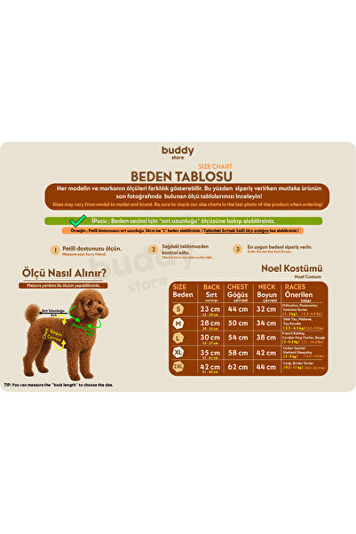 Buddy Store New Year's Medium Outfit Dress - for Cats and Dogs