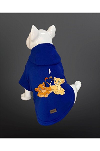 Buddy Store سويت شيرت بقلنسوة للقطط والكلاب - سويت شيرت بقلنسوة باللون الأزرق...