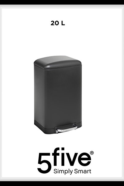 Genel Markalar Ariane 20 L Slim Pedallı Çöp Kovası Siyah Yavaş Kapanma, Dar A...