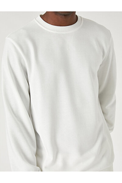 Koton Men's Ecru Sweatshirt 3WAM70197MK