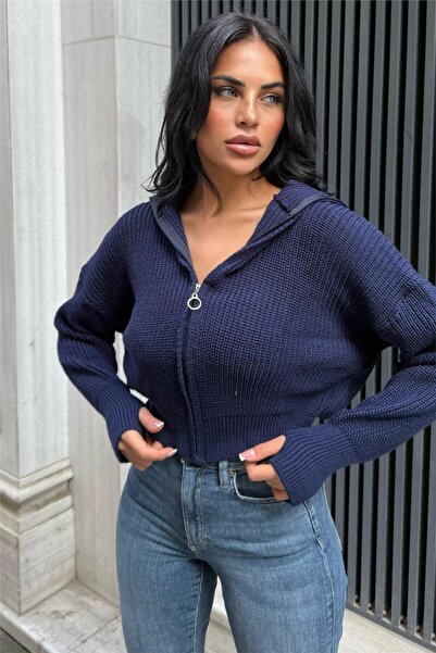 WeShaya Zippered Finger-Tuck Knitwear Sweater / Cardigan