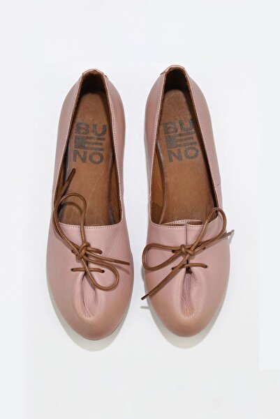 Bueno Shoes Balerini plati de damă Dusty Rose din piele 01wl1237
