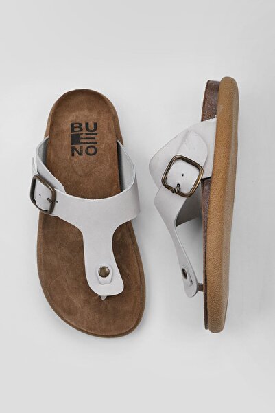 Bueno Shoes Gray Nubuck Men's Flip Flops 01Mu4733