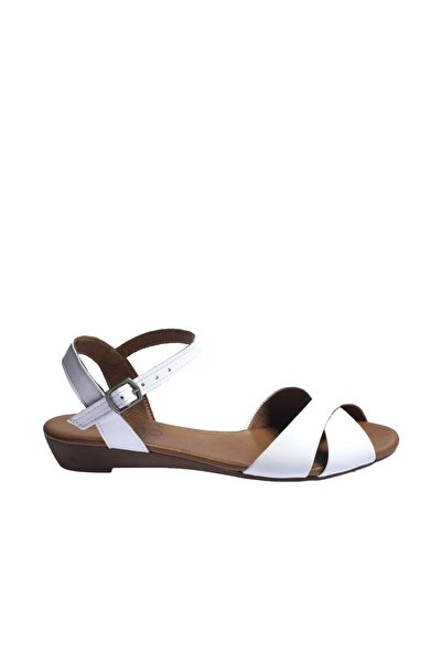 BUENO Shoes White Leather Women's Sandals 01Wn3808