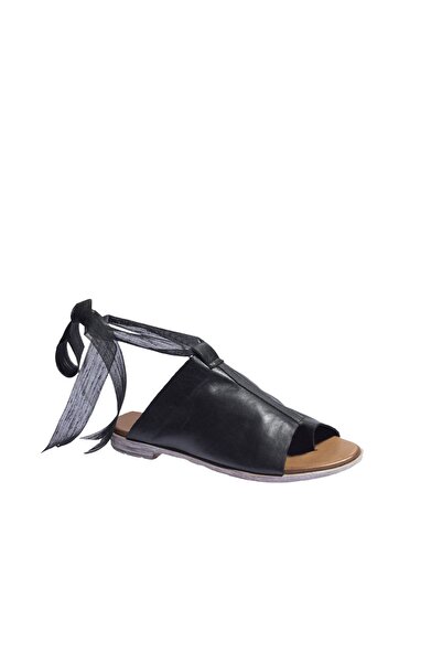 BUENO Shoes Black Leather Women's Flip Flops Sandals 01Wn5008