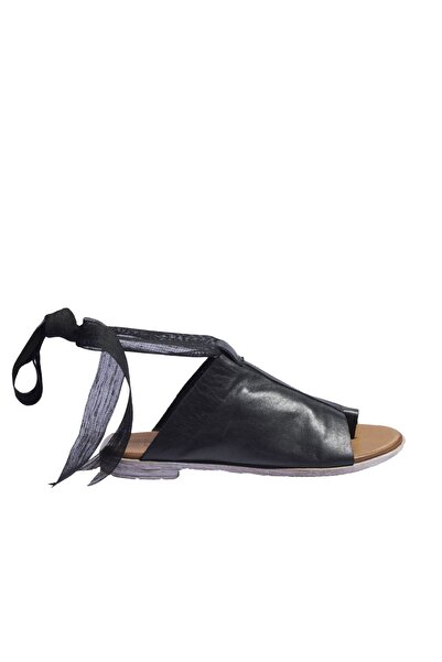 BUENO Shoes Black Leather Women's Flip Flops Sandals 01Wn5008