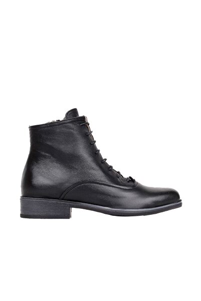 BUENO Shoes Siyah Amf Deri Kadın Düz Bot 01wr3303