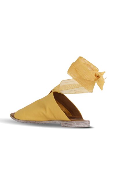 BUENO Shoes Sarı Deri Kadın Parmak Arası Sandalet 01wn5008