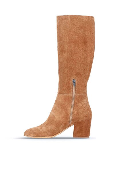 Bueno Shoes Taba Süet Kadın Topuklu Çizme 01wr5104