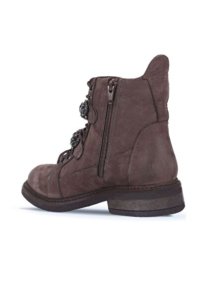 BUENO Shoes Kahverengi Nubuk Kadın Düz Bot 01wm1700