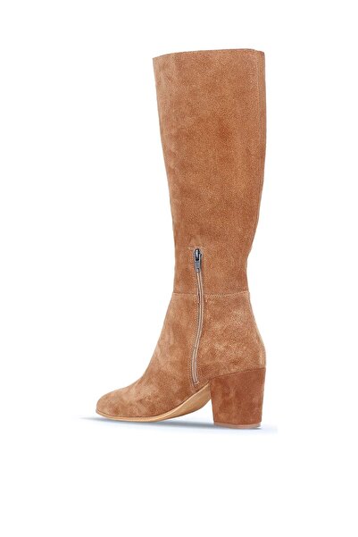 Bueno Shoes Taba Süet Kadın Topuklu Çizme 01wr5104