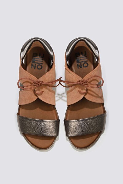 Bueno Shoes Γυναικεία φλατ σανδάλια Mink Trnc Δερμάτινα-σουέντ 01wq2000