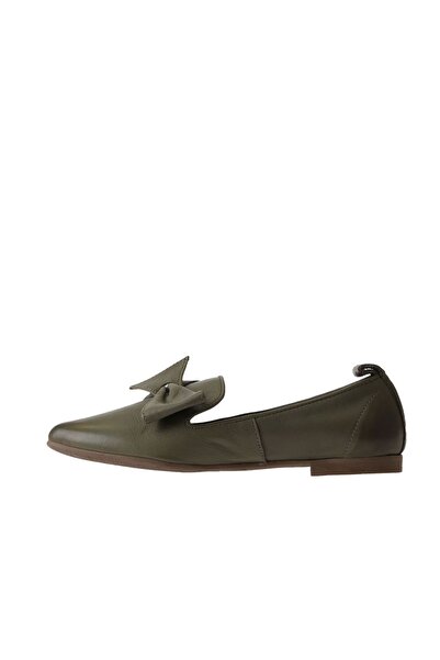Bueno Shoes Női khaki bőr lapos balerinák - 01wr3117