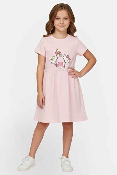 Disney X Hello Kitty Toddlers Girl Graphic Print Dress , Pink