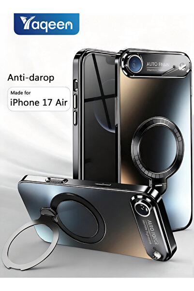yaqeen جراب حماية لجهاز iPhone 17 Air مع حامل شحن مغناطيسي يدور 360 درجة لحما...