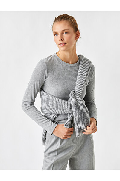 Koton Tricou cu mânecă lungă basic cu guler rotund