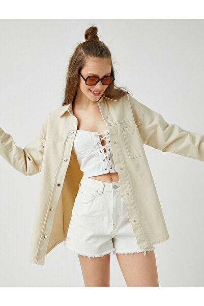 Koton Jachetă de damă Off-White 2YAK57035MD