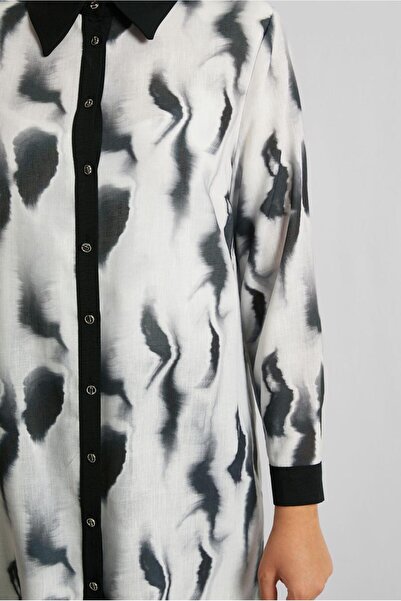 Alvina Patterned Large Size Pants Suit 20706