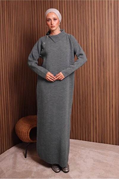 TRENDTESETTÜR Women's Gray (Anthracite) Knitwear Dress t 0307