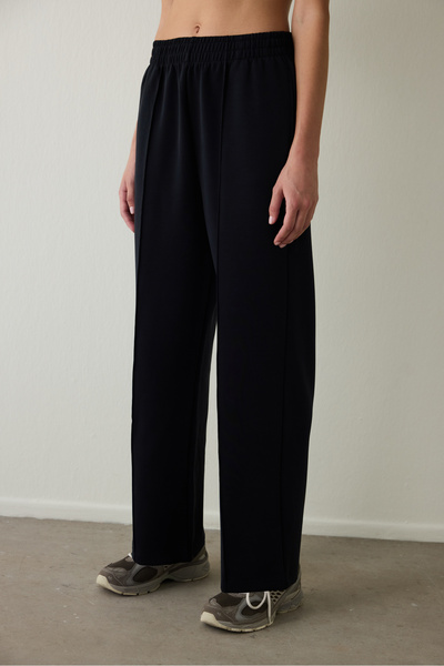 Penti Siyah Yüksek Bel Modal Düz Paça Pantolon