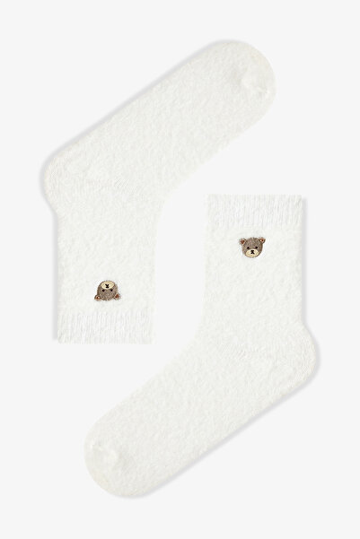 Penti Bear Embroidered Plush Thick Socks