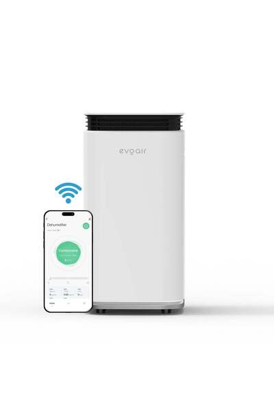 EvoAir Dezumidificator Evoair, FlexyDry 16 Smart 16l/24h, Ionizare, Uscare Rufe, Rezervor 2.2l, Alb