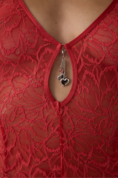 Penti Red Full Lace Teddy