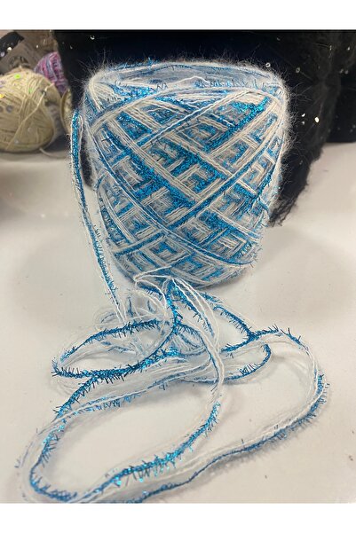 göçer Μόρερ: Λευκό Χρώμα Τυρκουάζ Ασημένιες Μπάλες 100 γρ