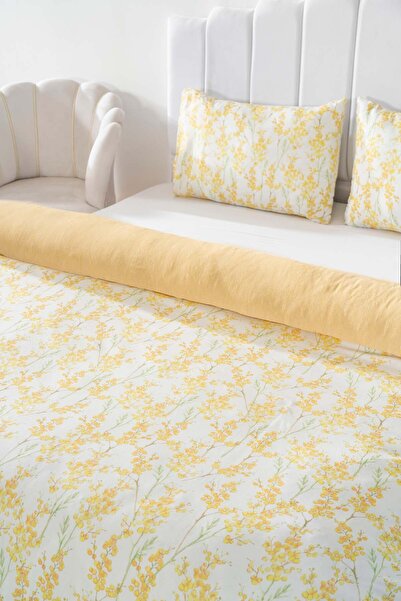 Rivaİstanbul Lorisa Yellow Single Duvet Cover Set Cotton
