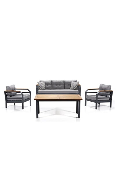 Erinöz Assento Bahçe Oturma Grubu 3+1+1+Yüksek Sehpa