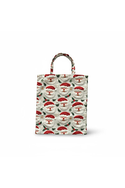 Soft and Baby Kumaş Yeni Yıl Çantası, Bez Çanta, Hediye Poşeti, Noel Baba Çanta