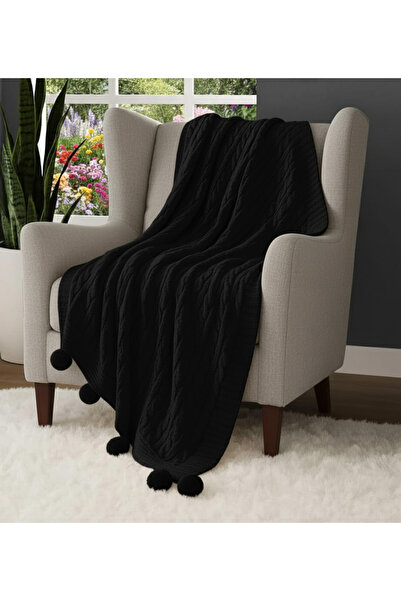 EUROPA HOME Ponponlu diz üstü battaniyesi, şal