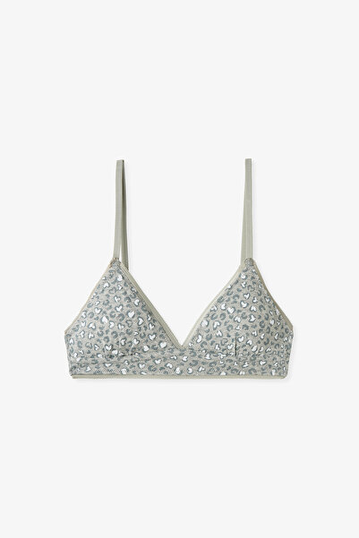 Penti Girl's Leopard Patterned Training Bra with 2 Pads