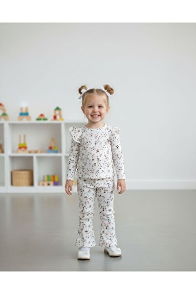 berylink Set floral pentru fete, bluză și pantaloni