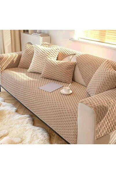 Keremhome Süper Yumuşak Kaymaz Peluş Kanepe Örtüsü – Şık ve Yıkanabilir 90x20...